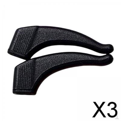 3xAnti Slip Eyeglass Ear Hook Silicone Lightweight Eyeglasses Grip Black