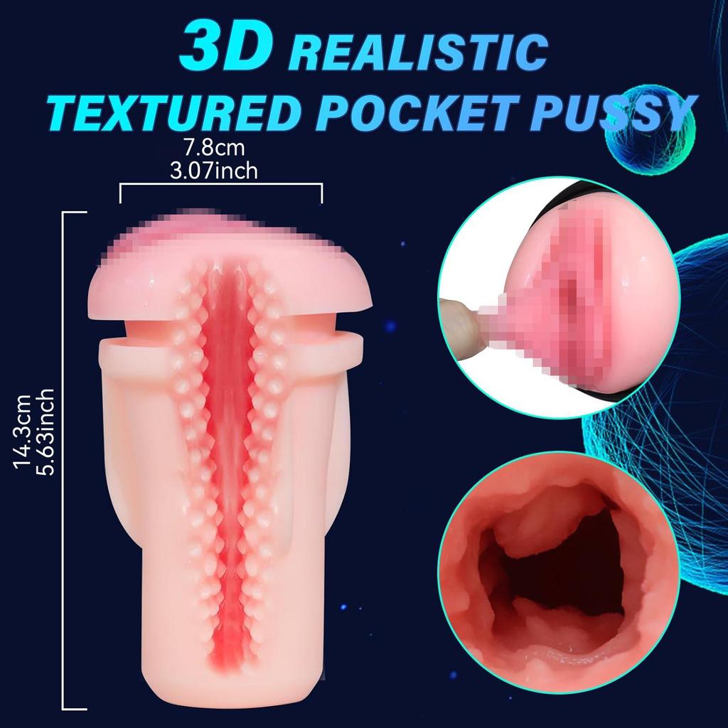 Male Masturbator Cup Realistic Vagina Sucking Blowjo Machine Lifelike Textured Vaginal Cup Automatic Massager Pocket Pussy Adult Sex Toys for Men