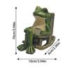 Mini Rocking Chair Frog Figurine Lamp Waterproof Resin Frog Sculpture  Courtyard Balcony