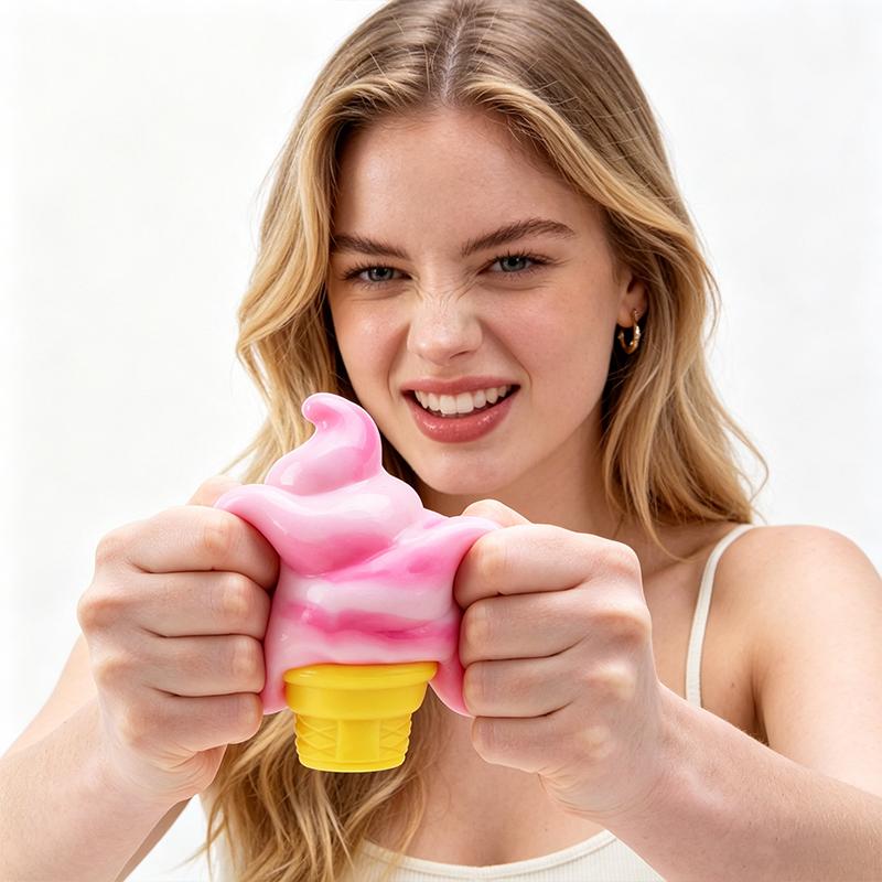 Schyling Needoh Nice Cream Cone Squishy Toy Tpr Soft Elastic Decompression Ball Stress Relief Fidget Toy For Adults Kids