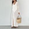 Beach Cover-up Women's Hollow Knitted Cover-up Sun Shirt