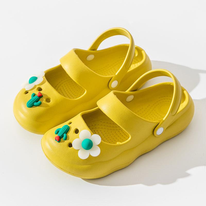 Modne Urocze DIY Letnie Kapcie Damskie Modne Drewniaki Miękkie EVA Lekkie Buty Ogrodowe Dziewczęce Domowe Uliczne Klapki Sandały na Platformie