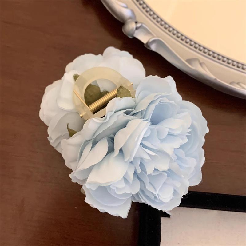 

Resort Style Gradient Simulation Peony Flower Grabbing Clip Women s Back Of Head Hair Shark Headband Accessories Spring Summer New Styles
