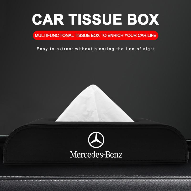 Car Tissue Box Holder Armrest Box Storage Case Car Accessories For Mercedes Benz W205 W177 W212 W213 W221 W220 W176 ML G63 E63 GT AMG