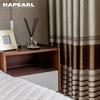 1PC NAPEARL 70% zasłona zaciemniająca w stylu europejskim Fashion Design brązowy pasek zasłona do sypialni na okno Home Decor-typ pierścienia
