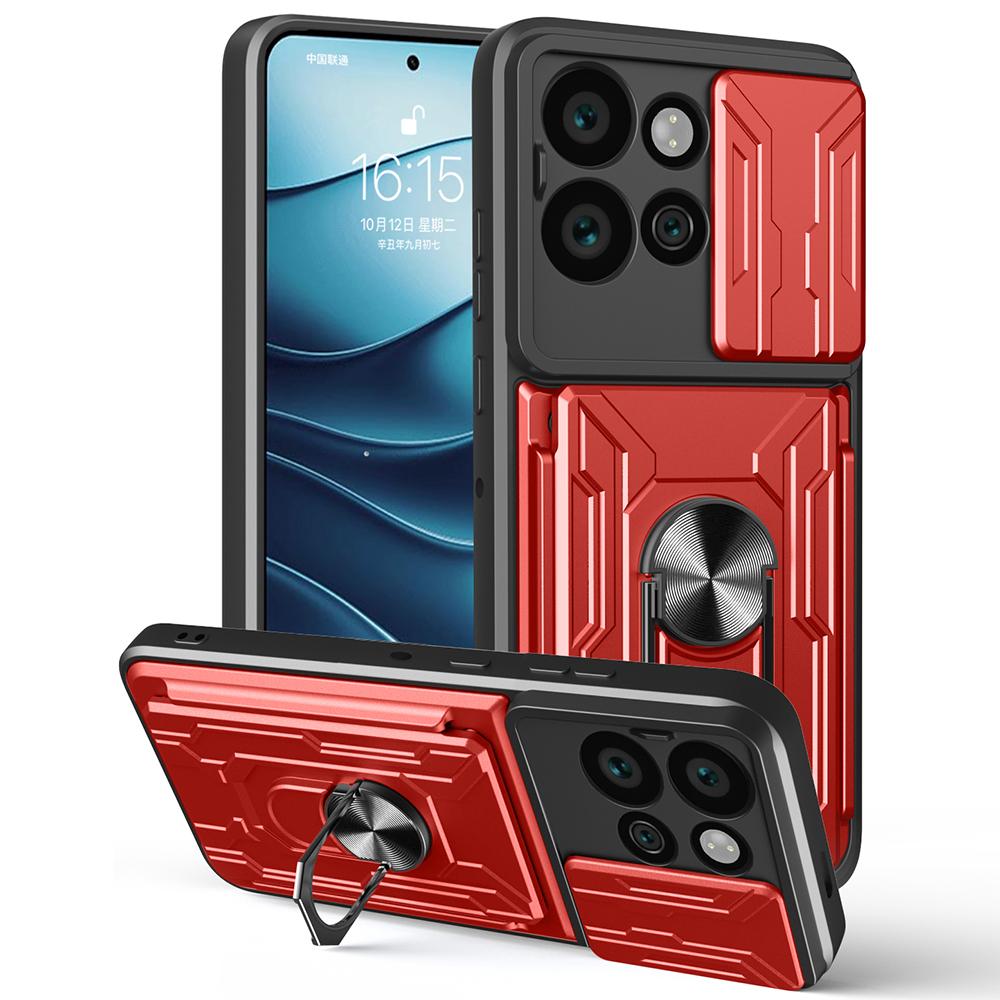 For Motorola Edge 50 Neo 5G/Moto S50 5G Case PC+TPU Kickstand Phone Back Cover with Camera Slider