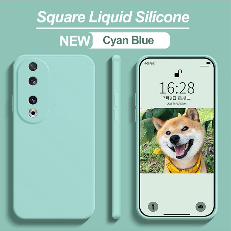 Für Honor 90 Pro Honor90 Pro Hülle Quadratische Flüssigsilikon Weiche Hülle Für Honor 90 Pro Honor90 90Pro 5G Stoßfeste Handyhülle