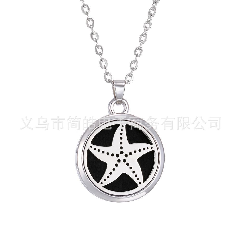 

Aromatherapy Pendant Magnet Couple Openable Round Hollow Perfume Box One Size чёрный