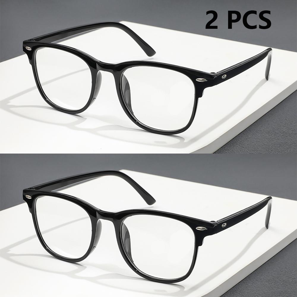 2 PCS Fashion Reading Glasses For Women Men Classics Blue Light Blocking Glasses