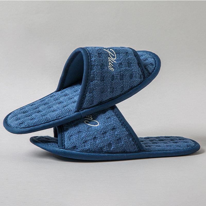 Fashion Pure Cotton Soft Sole Silent Slippers with Exposed Toes Neutral and Comfortable Machine Washable Minimalist Slippers