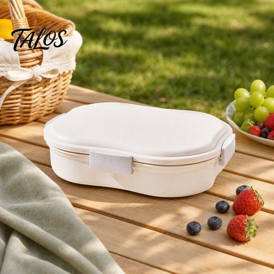 Healthy Lunch Box Snack Container, with Separate Compartments Design, Food-Grade PP Box, Built-In Ice Portable Layer Keeps Food Fresh Fruits