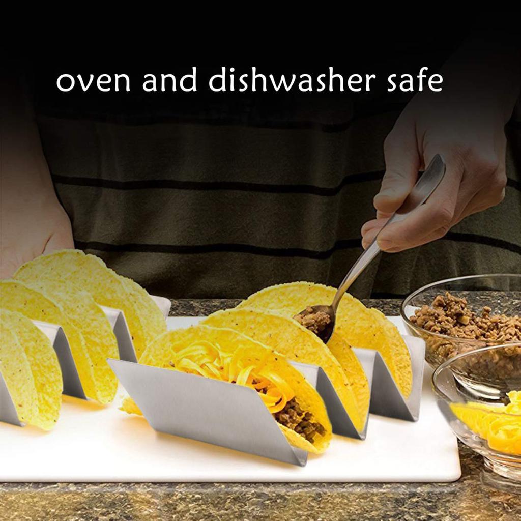 Shape Stainless Steel Taco Holder Stand Rack Taco Stand Kitchen Food Holders