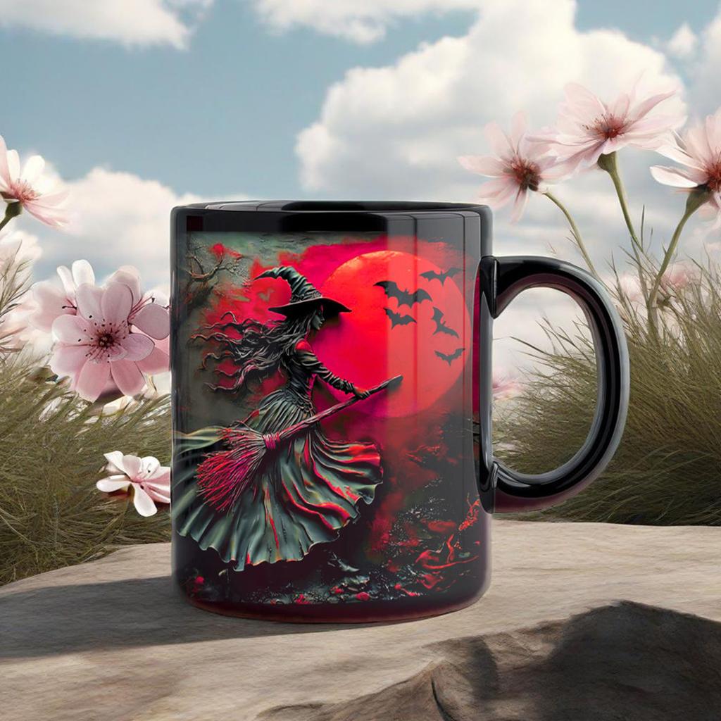 Halloween 3D Witch Mug Ceramic Coffee Cup With Spooky Design Halloween Gift Coffee Cup For Party Decor Gift