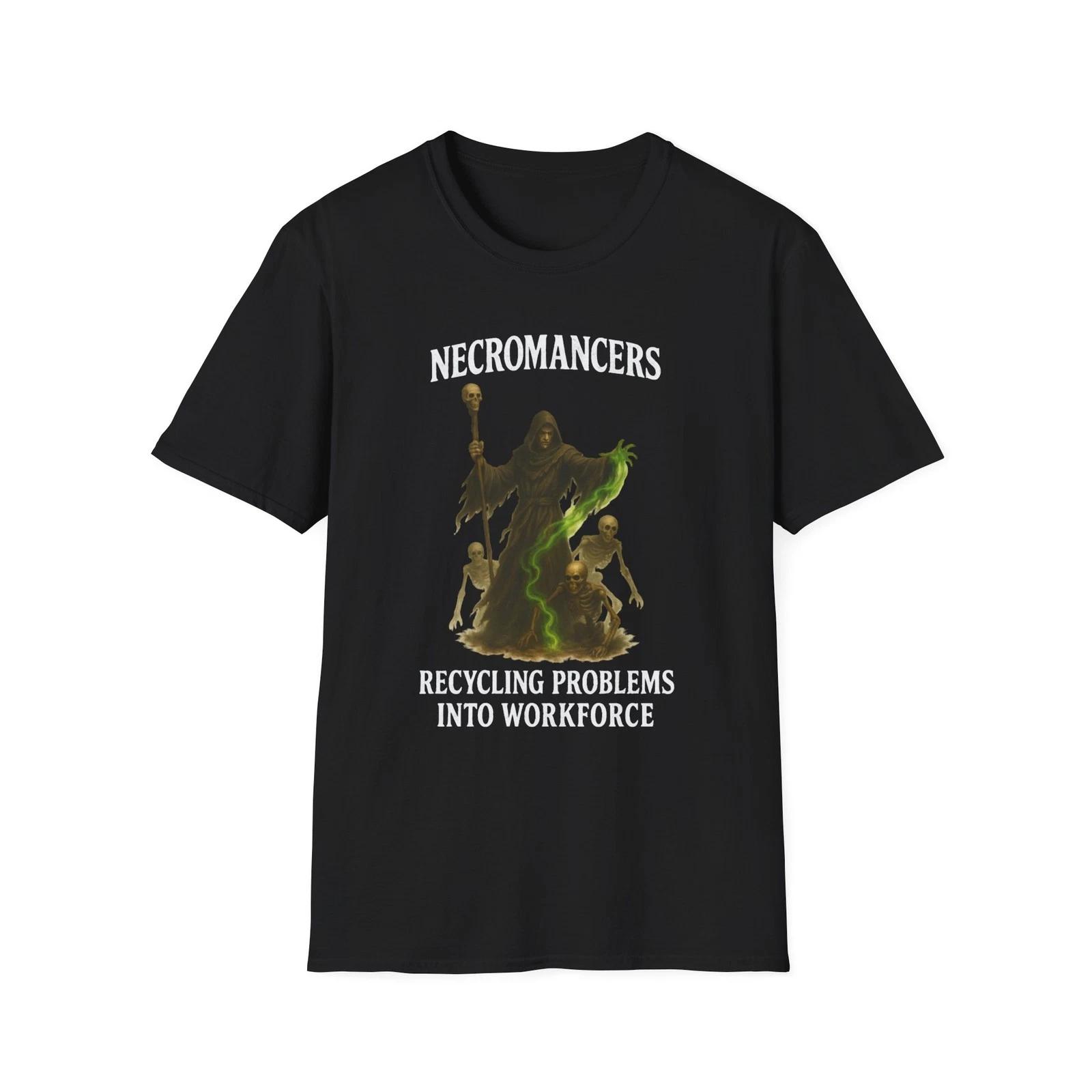 Necromancer Recycling D&D Fantasy Tee, Funny DND Dark Humor Skeleton T-Shirt 3XL