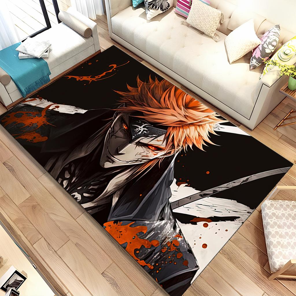 3D Anime Bleach Japan Cartoon Area Rug,Carpet Rug for Home Living Room Bedroom Sofa Doormat Decor,kids Non-slip Floor Mat Gift