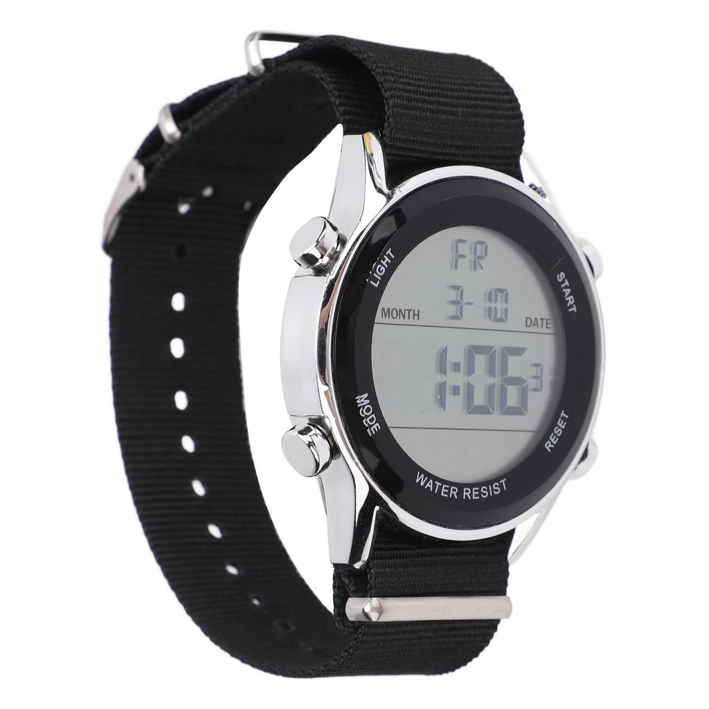 Mens Digital Sports Waterproof Watch Dual Time Zone Stopwatch Calendar Day Display Alarm Clock EL Backlight 50m