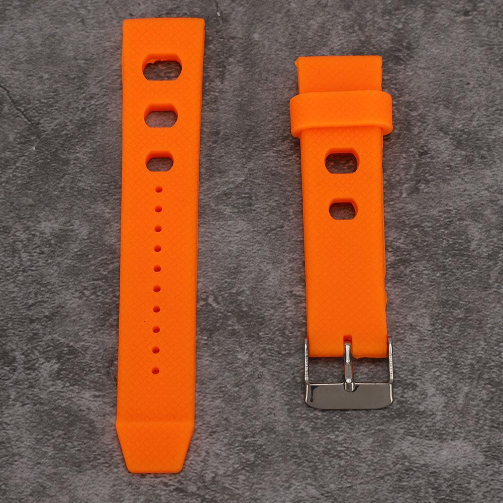 20mm Watch Band Silicone Pin Buckle Waterproof Sweat Proof Watch Strap(Orange )
