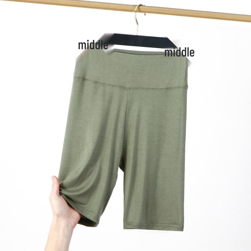 Legginsy Modalowe z Wysokim Stanem: Letnie cienkie, Duże rozmiary, Modelujące sylwetkę, Szorty bezpieczeństwa zapobiegające prześwitom dla kobiet