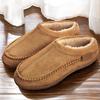 Herren Winter Hausschuhe Weich Plüschgefüttert Warmes Fleece Innen/Außen Hausschuhe mit Rutschfester Sohle Bequemes Heimschuhwerk für Kaltes Wetter
