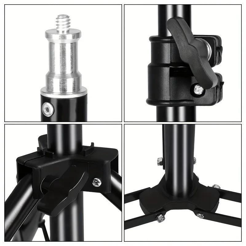 Metal Aluminum Alloy Portable Photography Tripod Light Stand with 1 4 Screw for LED Ring Light Softbox Phone Camera