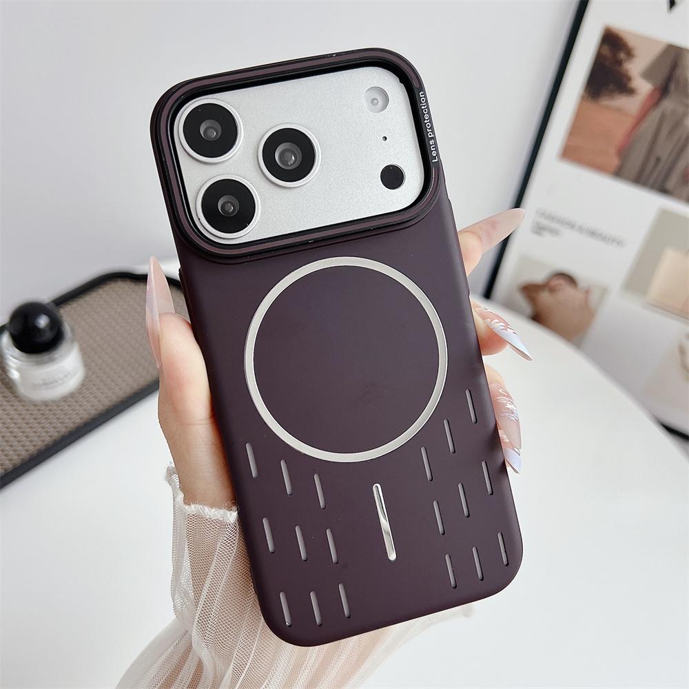 

Luxury For Magsafe Matte PC Heat Dissipation Phone Case For iPhone 17 16 15 14 13 Pro Max Plus Air Wireless Charging Back Cover iPhone 14 Plus