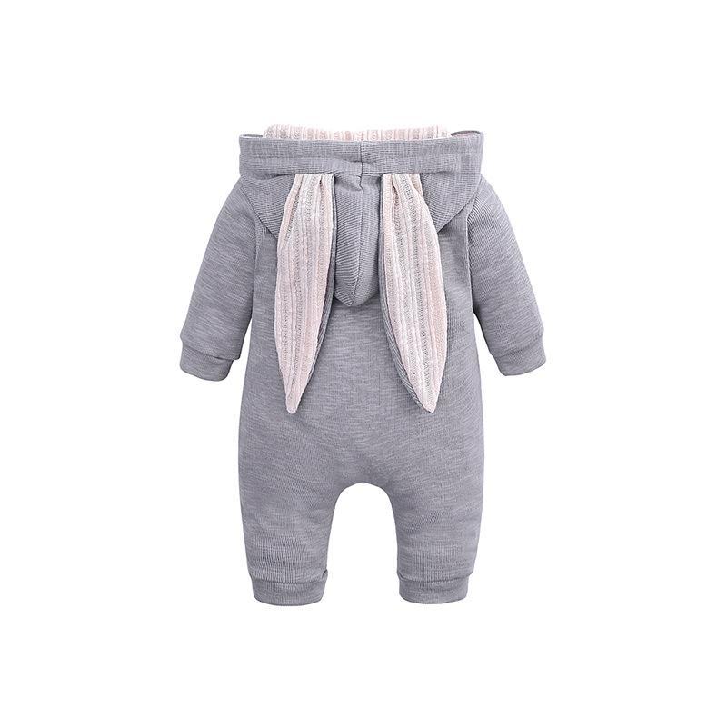 Baby Hooded Rabbit Ear Romper - Zipper Climbing Clothing for Children
