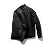 Leather Men's Spring and Fall Jacket Men's Spliced Stand Collar Casual Jacket Large Size Green Fashion Baseball Collar Top