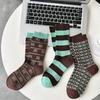 Mid-Calf Women Cotton Socks FAutumn Winter Ins Japanese JK Ethnic Style Fashion Socks Lady Girls Student Sweet Retro Long Socks