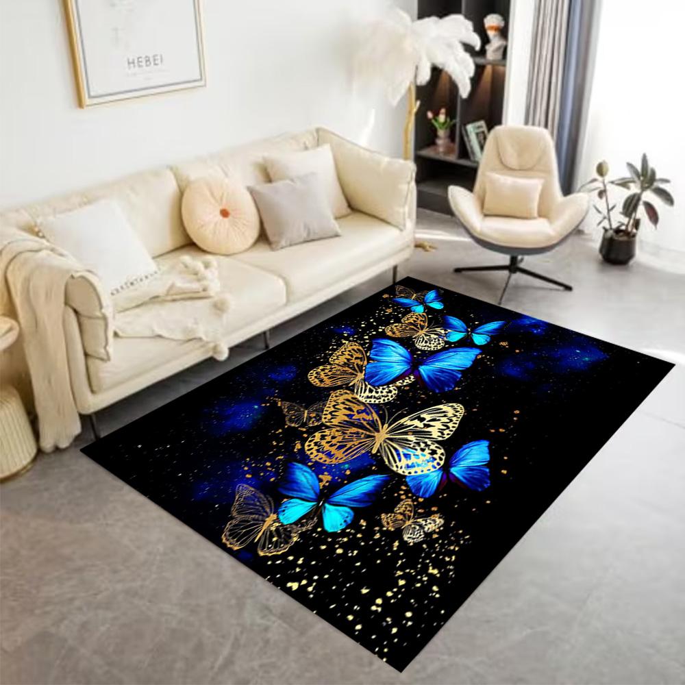 1pc Butterfly Design Home Carpet Non-slip Office Decor Gift Living Room Bedroom