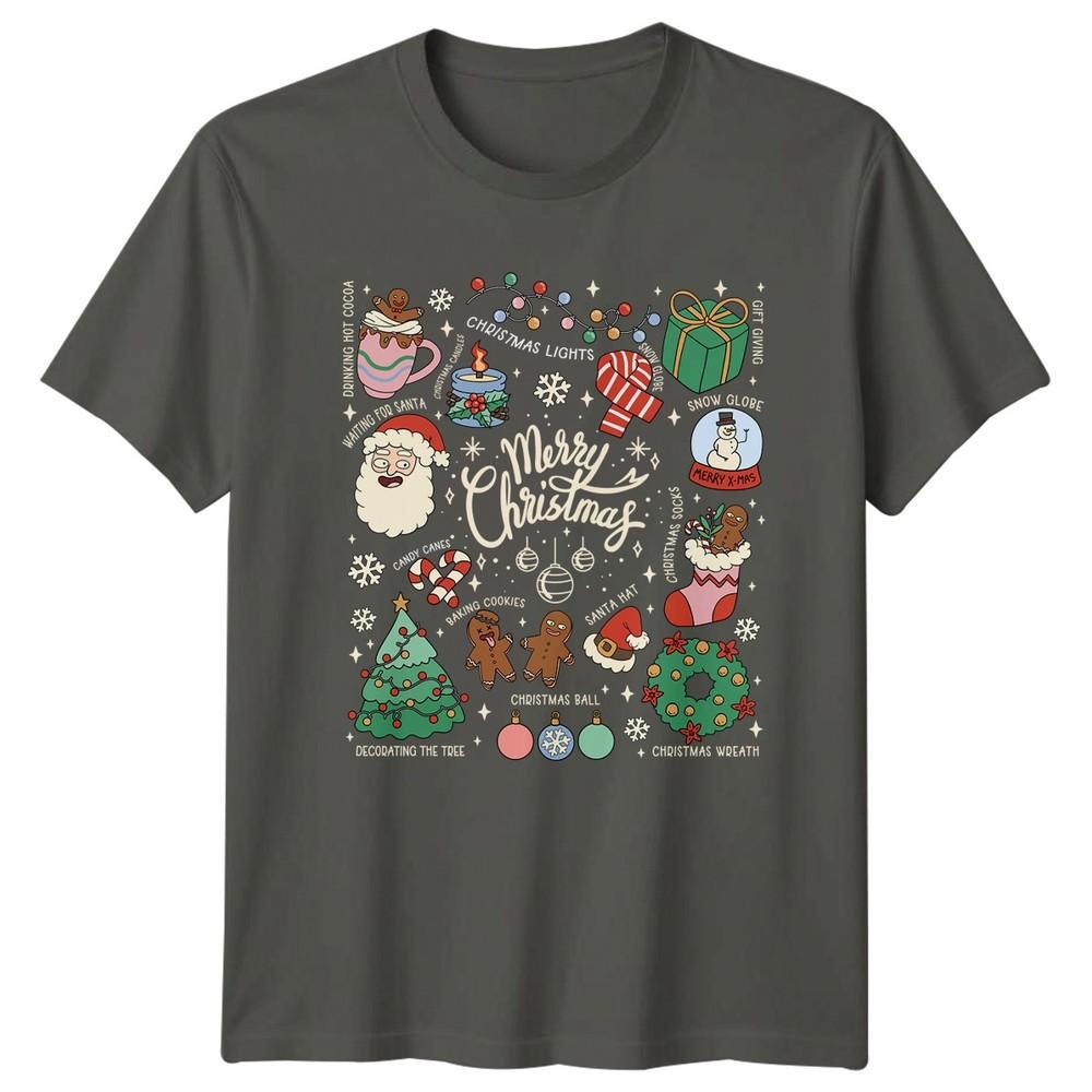 Merry Christmas Holiday Tee Santa Gingerbread Unisexs Unisexs Graphic S