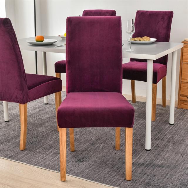 1ks tlustý potah na židli omyvatelný elastický zimní teplý sametový chránič na židli pouzdro kuchyně restaurace Housse de Chaise