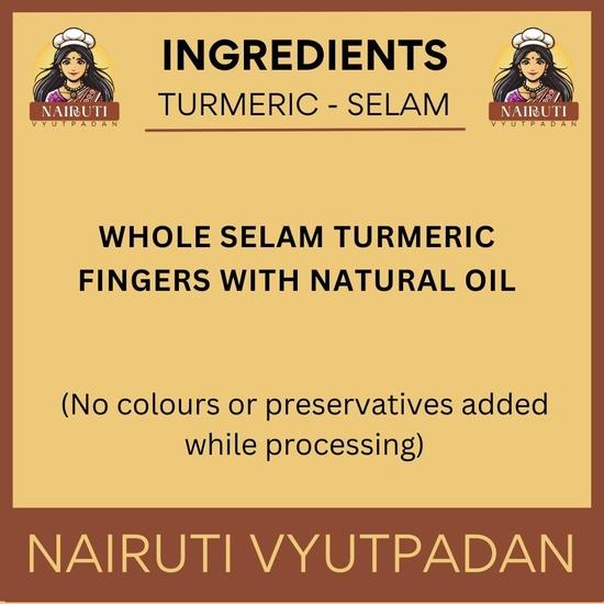 NAIRUTI VYUTPADAN | Selam Turmeric Powder 1 Kg | High Curcumin Haldi for Cooking Skincare| Pure Selam Haldi with Rich Color Earthy Aroma