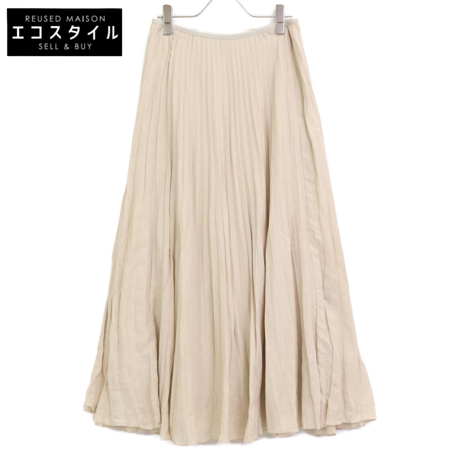 

Theory Beige 100% Linen Pleated Skirt skirt S beigeUsed