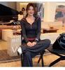 Hong Kong Retro Casual Women's Two-Piece Set: Long Sleeve Hooded Sweatshirt & High Waist Wide-Leg Pants for Spring 2026