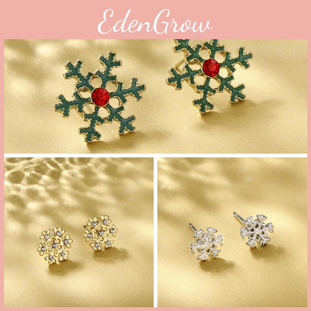 Stud Snowflake Fashionable Earrings With Unique Metal Design Perfect Holiday Jewelry