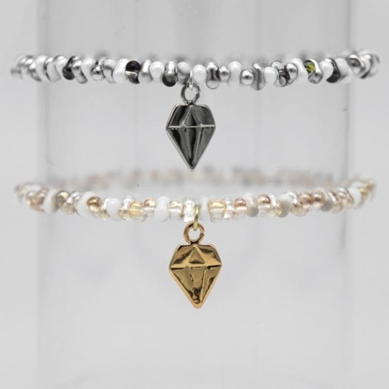 BONBEAU Dia charm point peanut beads Bracelet