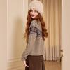 Bailuyu Women's French Retro Jacquard Knit Cardigan