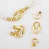 18K Copper Gold Plated Double-Headed Bamboo Joint Buckle for Pearl Necklace Bracelet Closures Buckles DIY Jewelry Accessories