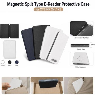 Avtakbart Magnetisk Delt E-bokleserdeksel Dekorativt Deksel for XTEINK X4 X3 Lesebeskyttelse