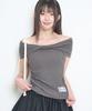 ILLIGO Flow Off-Shoulder Top Charcoal