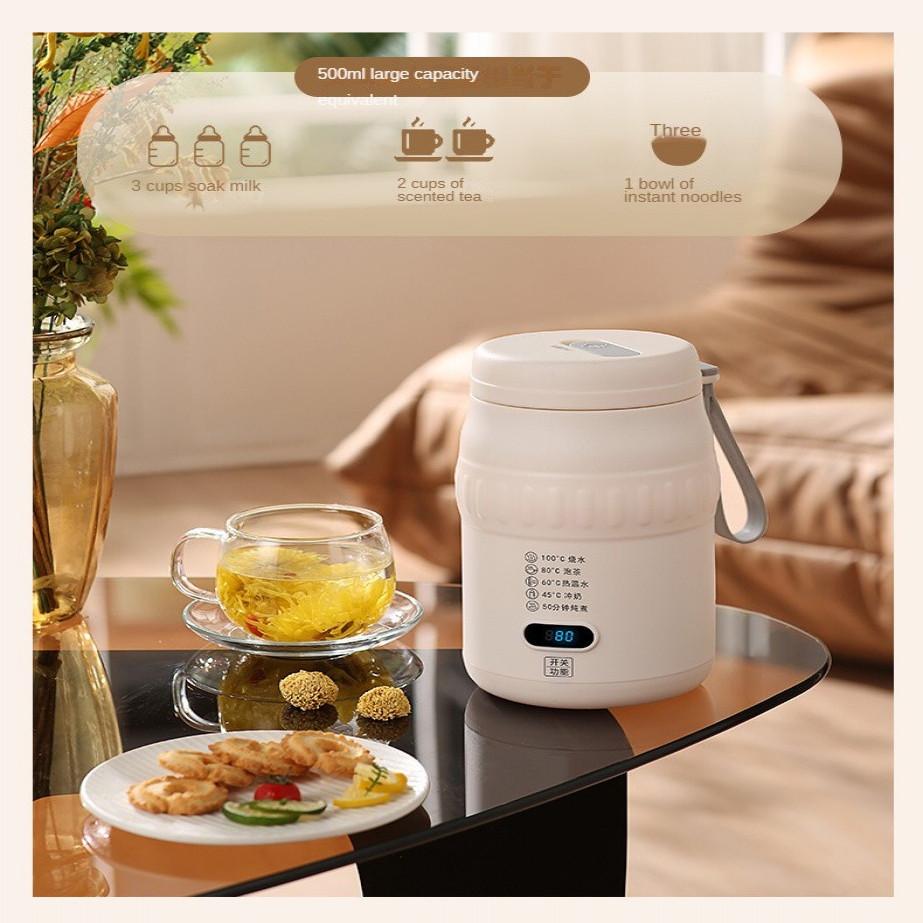 500ml Large Capacity Electric Water Boiling Cup Travel Portable Car Kettle Small Smart Heating Thermal Flask