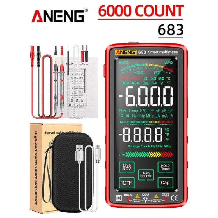ANENG 683 Smart Multimeter Tester High-end Touch Rechargeable 6000 Counts Multimetro Test Multitester AC/DC Voltage Current Tool