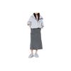Solid Color Straight Cut Back Split Casual Long Skirt Women Skirts Light-Gray 464890-07