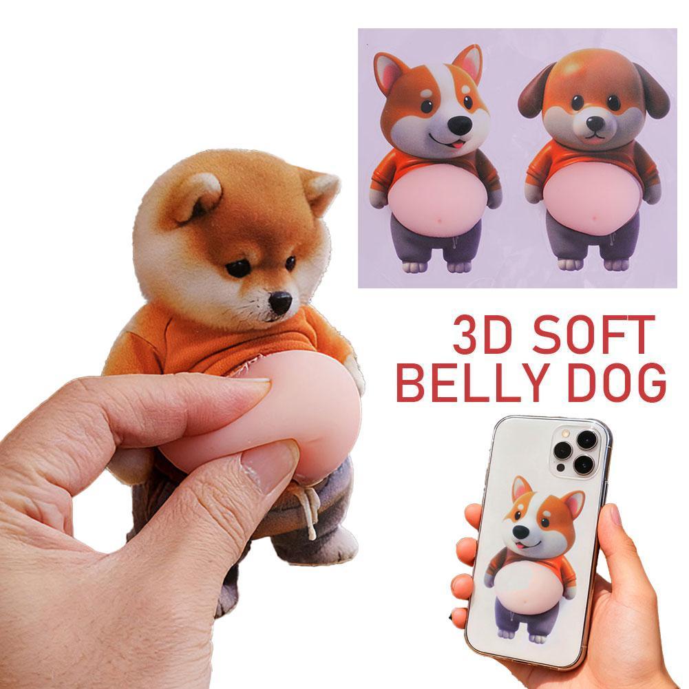 Big Belly Puppy Man Corgi Super Soft Silicone Car Anti Collision Sticker Home Beautiful Anti Collision Sticker Twist Music