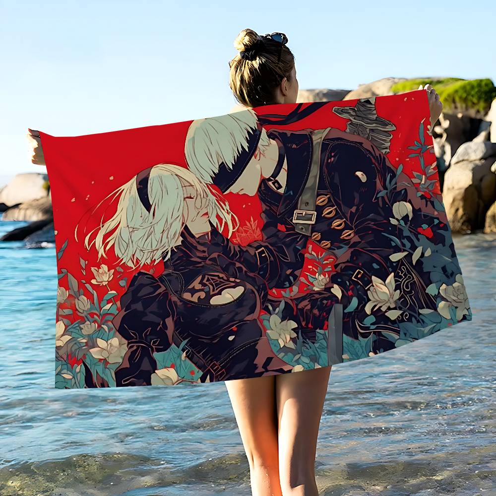 Game Nier Automata Bath Towel Microfiber Soft Water Absorbing Breathable For Girl Kids Decorative Cartoon Beach Towel