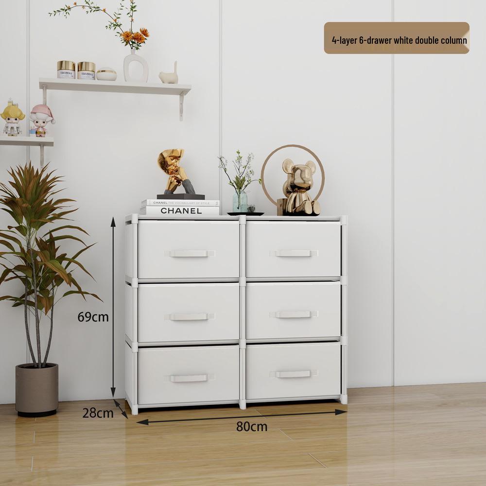 Dormitory Large Capacity Drawer Storage Cabinet, Assembled Shelves for Home Sundries