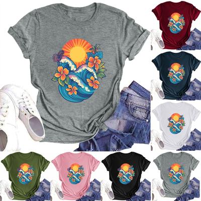 T-shirts Kortärmade T-shirts För Dam Mode Toppar Lätta Mjuka Casual Sommarkläder Kläder