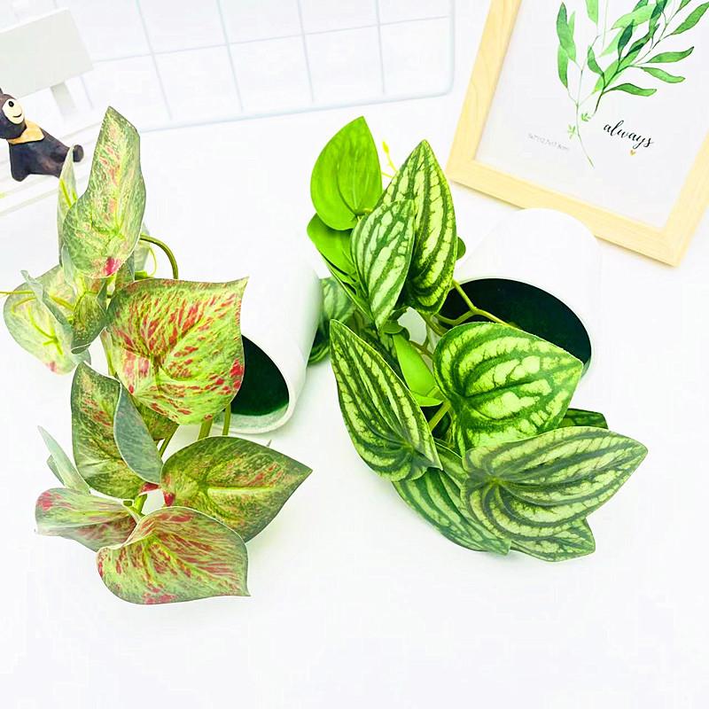 Simulation Epipremnum Aureum Potted Artificial Faux Plant For Indoor Home Decor And Photography Props