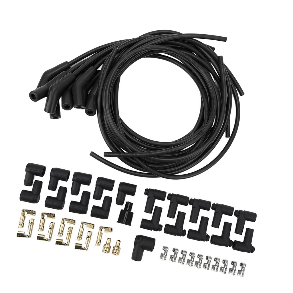 45 degrees  135 degrees  Sparking Plug Ignition Wire Set with Dustproof Cover High Performance 8.5mm Diameter
