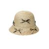Original Design Wheat Straw Woven Bucket Hat with Bow, Breathable Sun Protection, Fashion Versatile Summer Beach Cap for Women